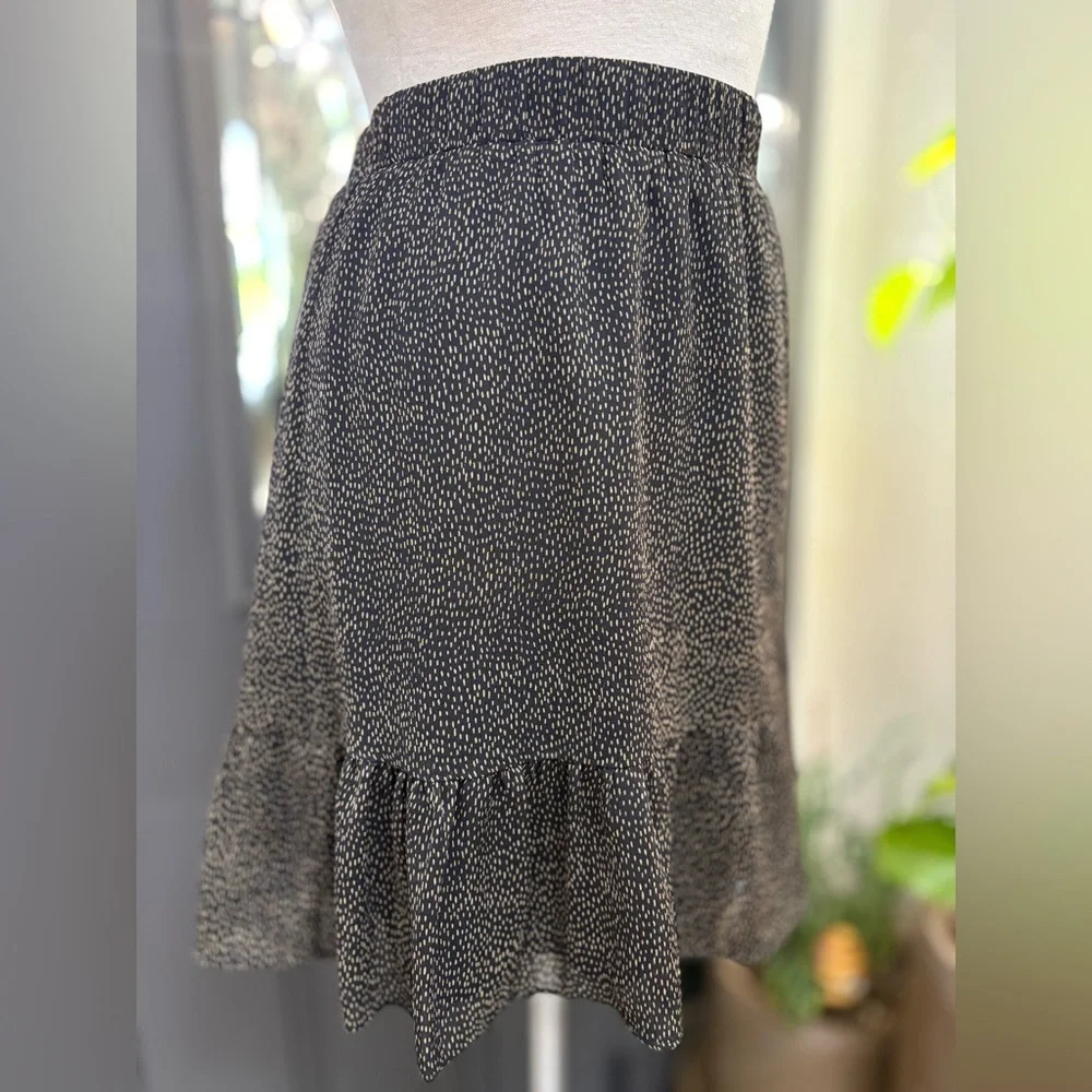 LOFT Elegant Black and Cream Women's Pull On Skirt | Size XL